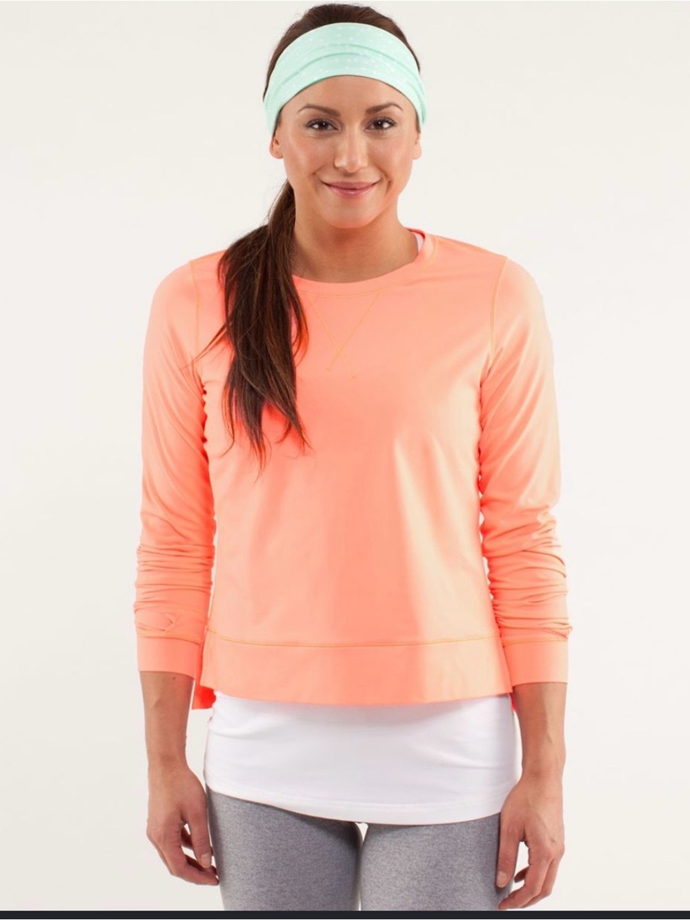 Lululemon Bright Coral Warm Up Crew Sweatshirt